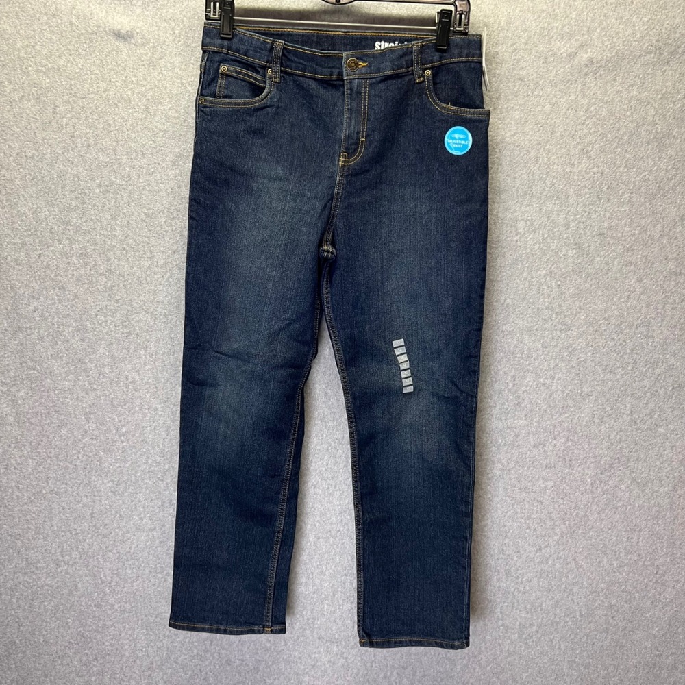 Carters Kid Boys Straight Fit Dark Wash‎ Jeans Adjustable Waist Size 12